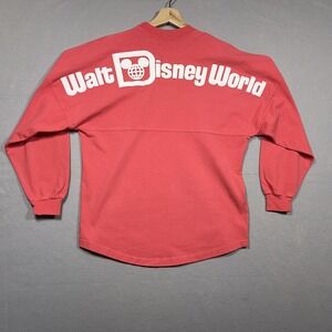 Disney Spirit Jersey Women XS Oversized Fit Coral Walt Disney World‎ Logo Retro